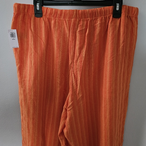 Old Navy Orange Linen Wide-Leg Pants Size Large - Picture 4 of 6